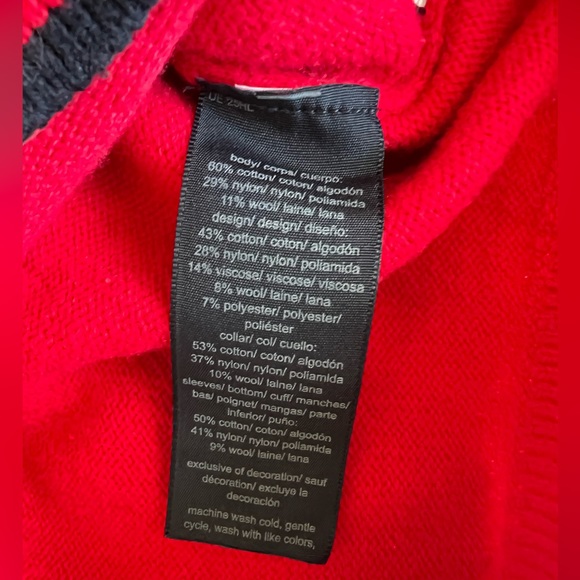 Tommy Hilfiger Women’s Essential Holiday Red Bear Polar Bear Red Sweater - Picture 6 of 8